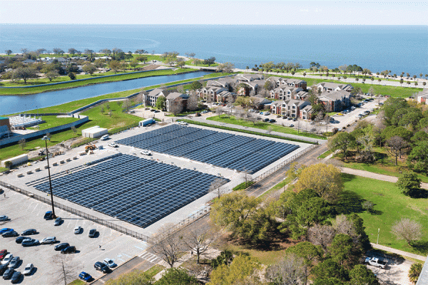 The 91ֱ and Bernhard announced the completion of a state-of-the-art solar array on the University’s campus Wednesday, March 27, which will offset 91ֱ’s annual electric consumption.